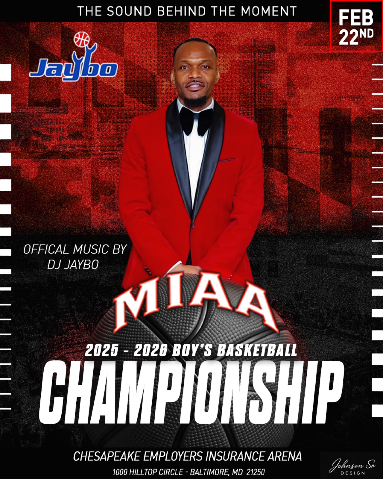 MIAA Boy's Basketball Championship event flyer featuring DJ Jaybo